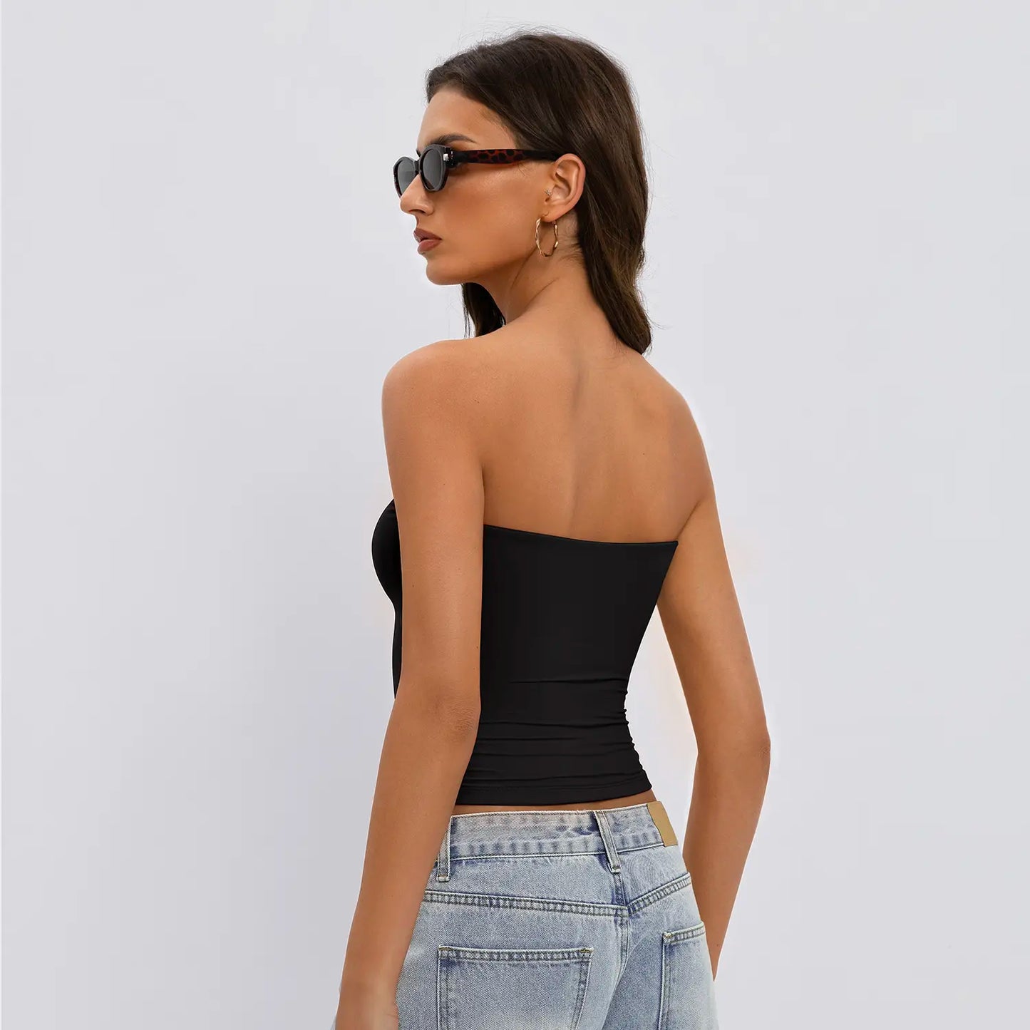 Tournesol Women Sexy Tube Top Summer Going Out Double Lined Basic Tank Top 017