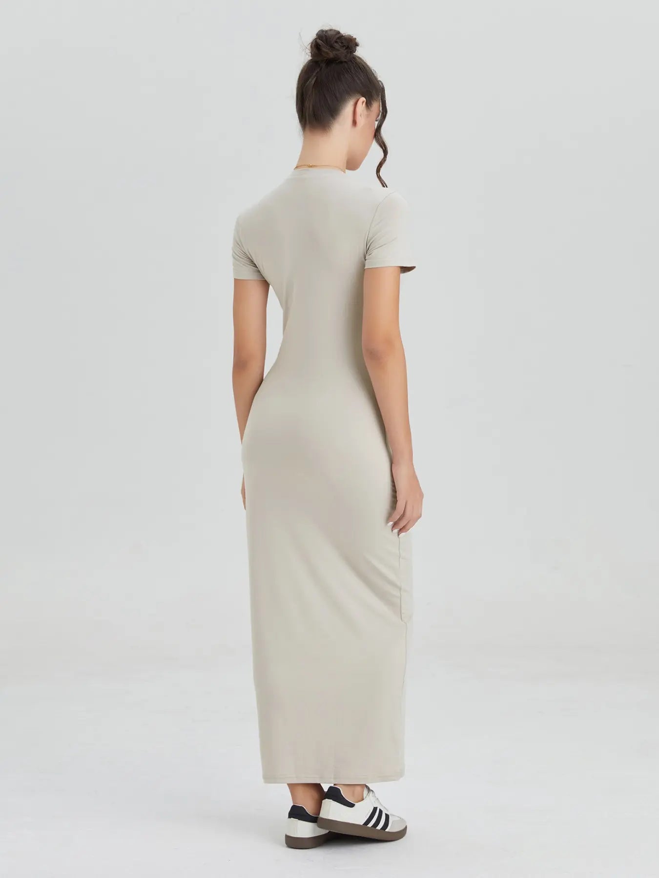 Women'S Casual Slim-Fit Summer Dress, Kint Fabric Moderate Thickness, Perfect for Daily Wear & Outdoor Activities, Casual Dresses