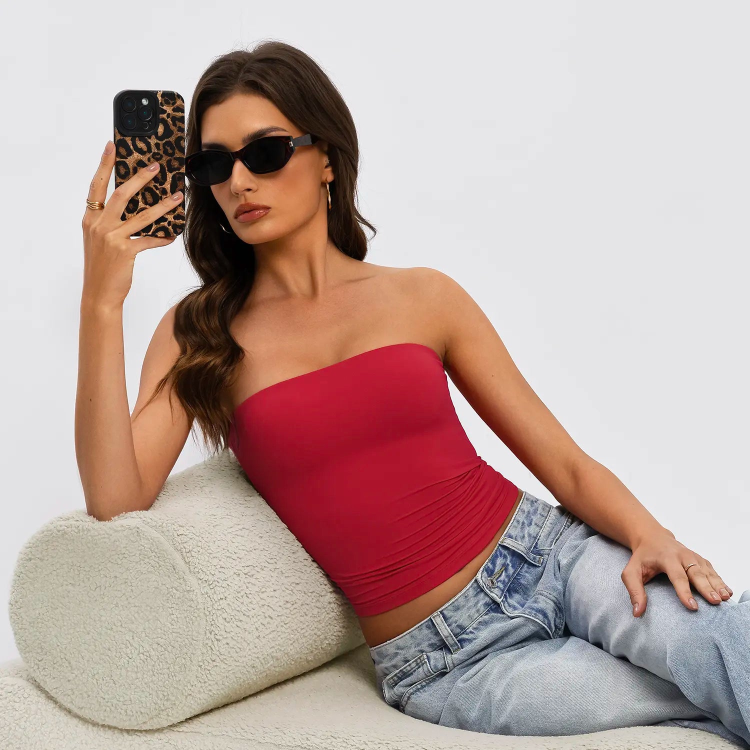 Tournesol Women Sexy Tube Top Summer Going Out Double Lined Basic Tank Top 017