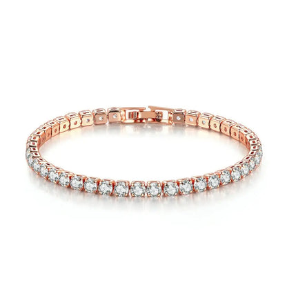 Inpasne Jewelry 4Mm Cubic Zirconia Classic Tennis Bracelet 18K White Gold Plated Hypoallergenic Slider Bracelet Jewelry Gift Gold Bracelets for Women Size 6.5-7.5 Inch
